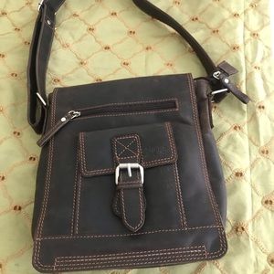 Leather cross body handbag.